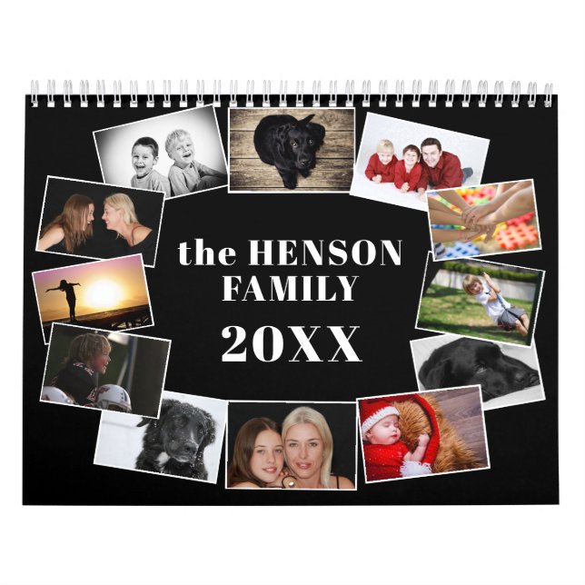 Calendario Familia moderna de 12 Collages de fotos 2026 (Tapa)