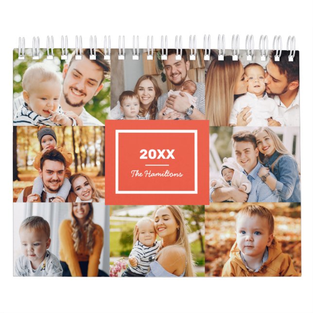 Calendario Familia moderna de fotos de la collage 2025 (Tapa)