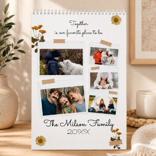 Calendario Familia Moderna Mínima Foto Personalizada