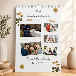 Calendario Familia moderna minimalista personalizada foto