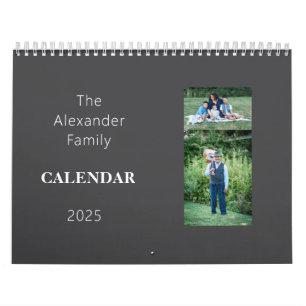 Calendario Familia personalizada Dos imágenes por página