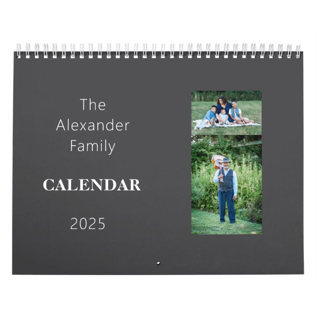 Calendario Familia personalizada Dos imágenes por página (Tapa)
