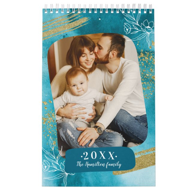 Calendario Familia Personalizado de acuarela de moda Foto 202 (Tapa)
