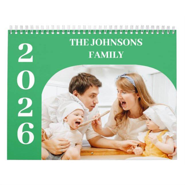 Calendario Familia Sencilla Personalizado Moderna 2025 14 Fot (Tapa)