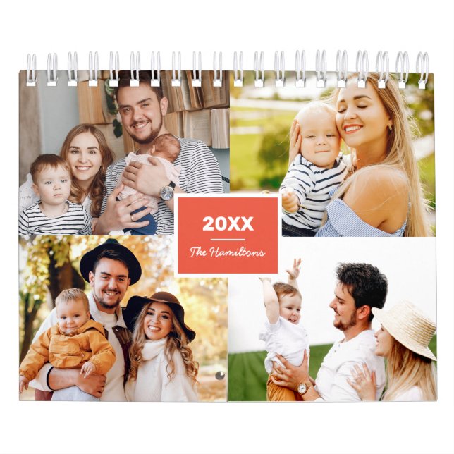 Calendario Familia simple de Collages de fotos 2022 (Tapa)