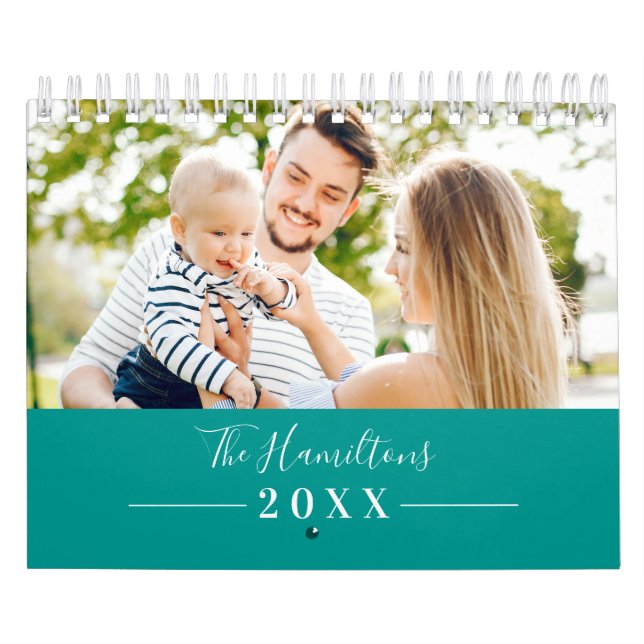Calendario Familia simple de fotos personalizadas 2025 (Tapa)