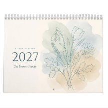 Calendario familiar botánico personalizado para pa