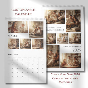 Calendario Familiar de Fotos Minimalista Elegante
