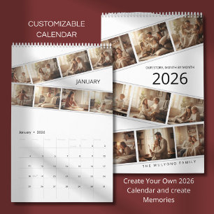 Calendario Familiar de Fotos Minimalista Elegante