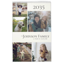 Calendario Familiar Elegante y Moderno de Fotos