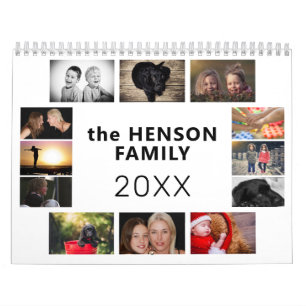 Calendario familiar Fotos mensuales Texto Keepsake