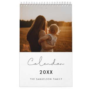 Calendario familiar minimalista simple 2024