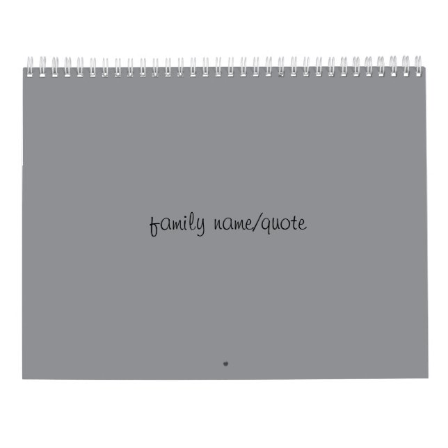 Calendario Familiar Personalizable (Reverso)