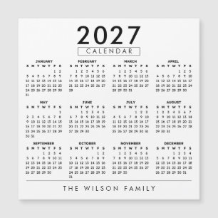 Calendario Familiar Personalizado 2027