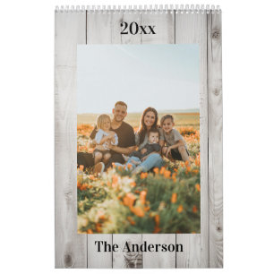 Calendario Familiar Personalizado de Madera Blanca