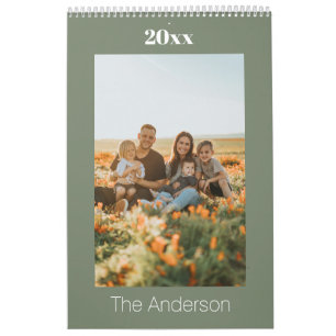 Calendario Familiar Personalizado Verde Salvia 202
