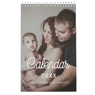 Calendario familiar retro con fotos 2027