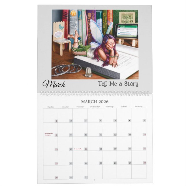 Calendario Fantasía Conoce la realidad grande 12 meses Calend (Mar 2026)