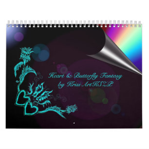 Calendario Fantasía de corazón y mariposa