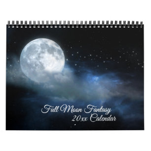Calendario Fantasía de Luna Llena Surrealismo Lunar Celestial