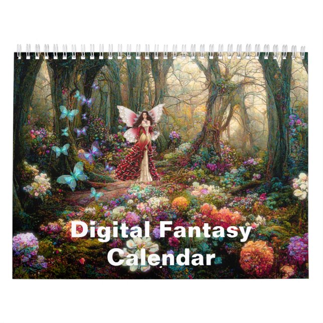 Calendario Fantasía digital Resumen Pintura Art 2025 (Tapa)