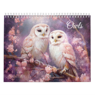 Calendario Fantasy Owls in Abstract Style
