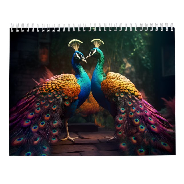 Calendario Fantasy Peacocks Calendar (Reverso)