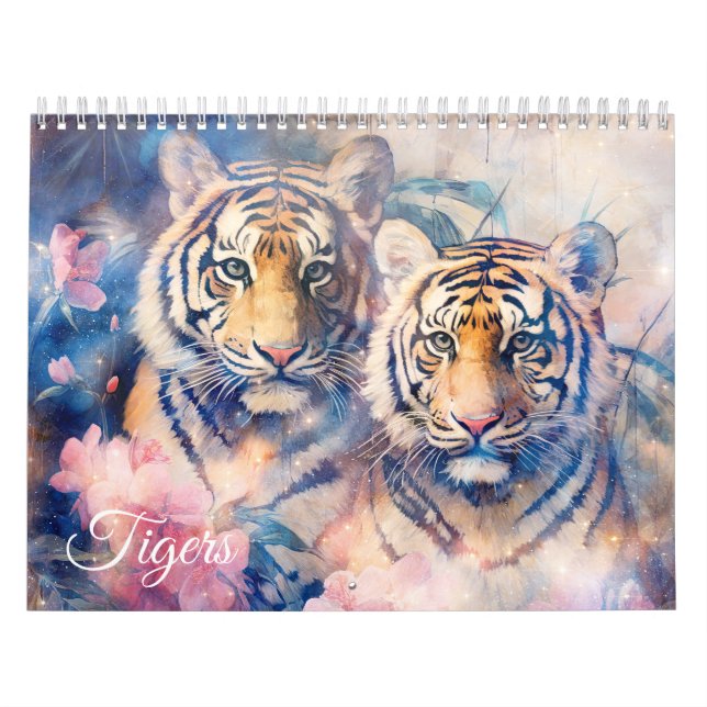 Calendario Fantasy Tigers in Abstract Style (Tapa)