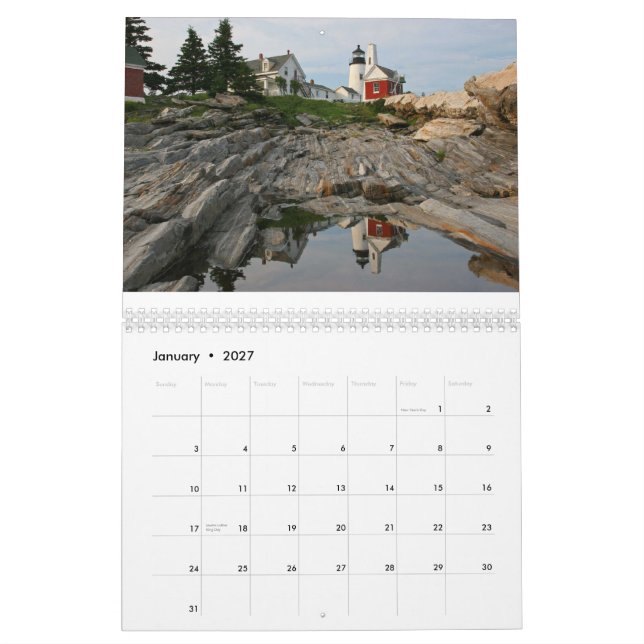 Calendario Faros de Maine (Jan 2027)