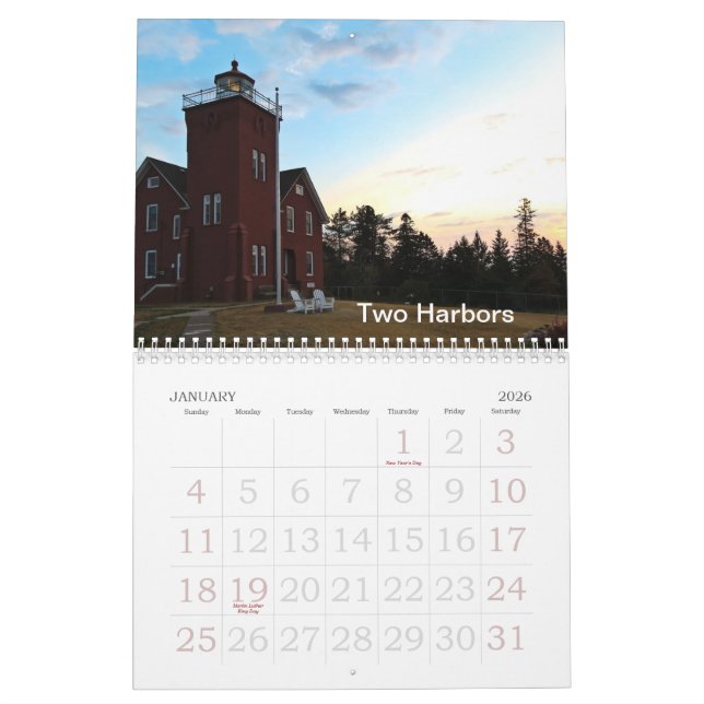 Calendario Faros de Minnesota (Jan 2026)
