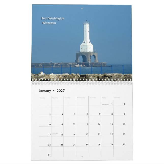 Calendario Faros del lago Michigan (Jan 2027)