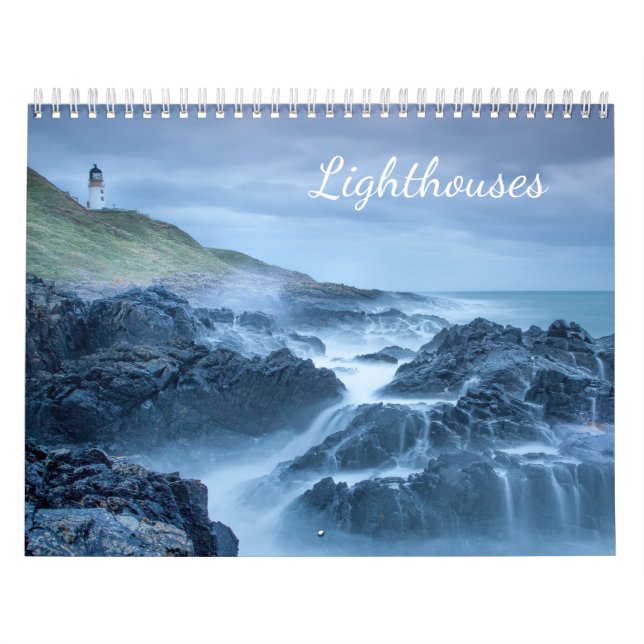 Calendario Faros frente al Océano Bello 12 meses (Tapa)