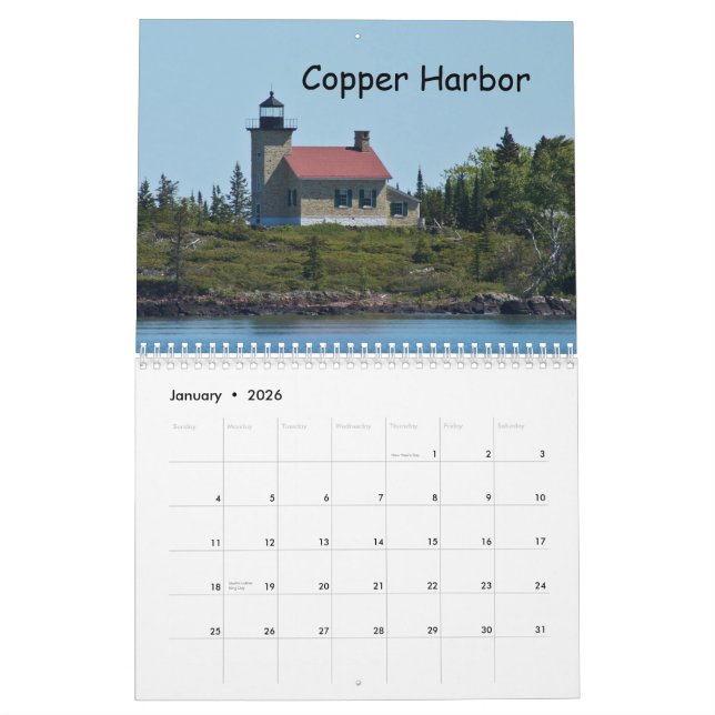 Calendario Faros superiores de la península de Michigan (Jan 2026)