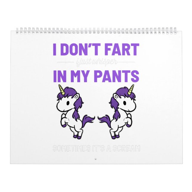 Calendario Farting Unicorn Dont Fart Pony Magical Horse Poop (Tapa)