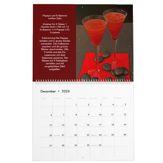 Calendario Faszination rote Cocktails (Dec 2026)