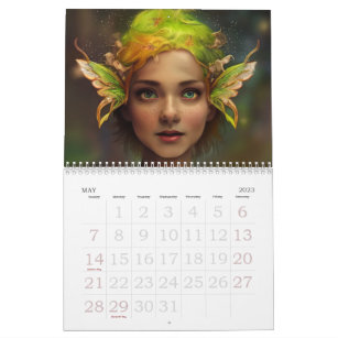 Calendario Fe mágica Sprites del bosque verde