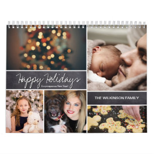Calendario Felices Fiestas Personalizadas, Año Nuevo, Foto