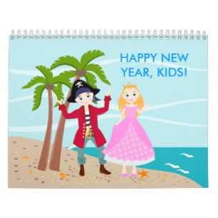 Calendario Feliz Año Nuevo, niños!