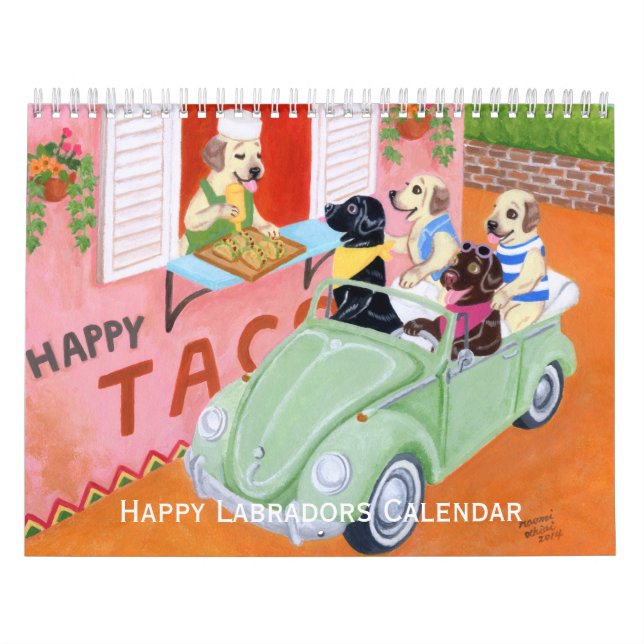 Calendario feliz de Labradors C 2018 (Tapa)