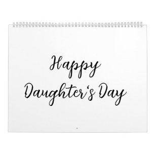 Calendario Feliz día de las hijas texto mínimo simple añadir