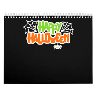 Calendario Feliz Halloween Colorful Cute Spider Web
