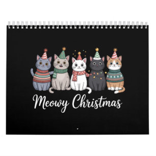 Calendario Feliz Navidad Año Felino Amante de los Gatos Xmas