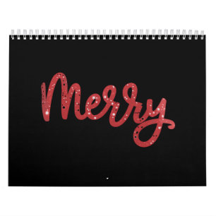 Calendario Feliz Navidad Brillo Fiesta 