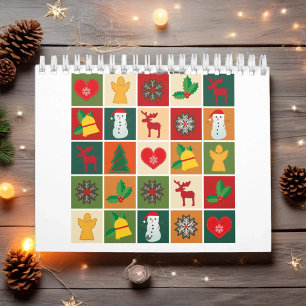 Calendario Feliz Navidad Festivo Feliz Año Nuevo