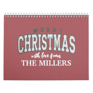 Calendario Feliz Navidad Fiesta Familiar Personalizada 2025
