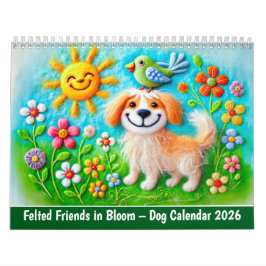 Calendario Felted Friends in Bloom – Dog Calendar 2026