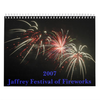 Calendario Festival 2007 de Jaffrey de fuegos artificiales