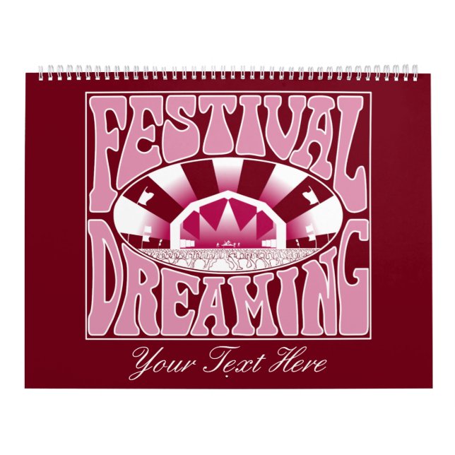 Calendario Festival Dreaming Retro White-Pink-Cranberry (Tapa)