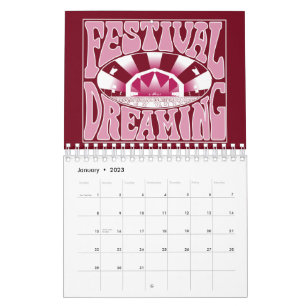 Calendario Festival Dreaming Retro White-Pink-Cranberry