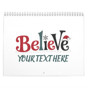 Calendario Fiesta de Navidad Personalizada Familia Believe 